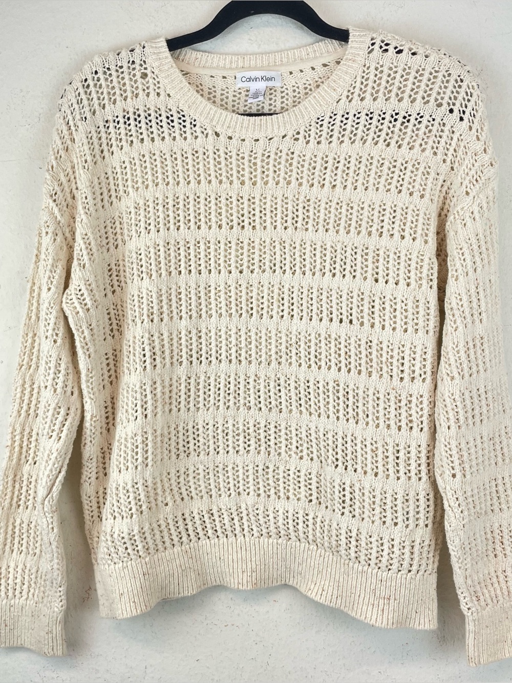 Calvin Klein crochet knit sweater women’s size large